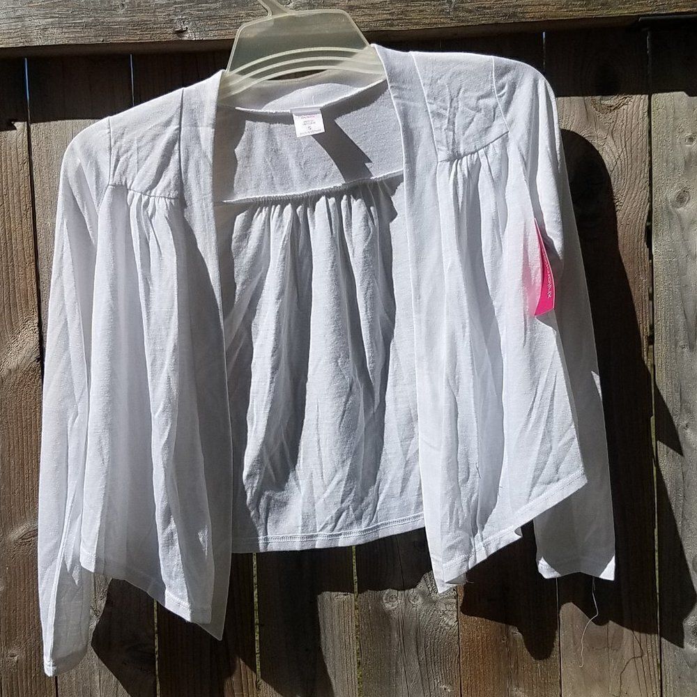 Juniors X-Small Cardigan Sweater White long sleeve NWT
